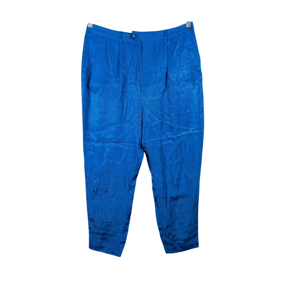 Equipment Femme Desanie Pleated Pants Size 4 Sky Diver Royal Blue Tapered Sample